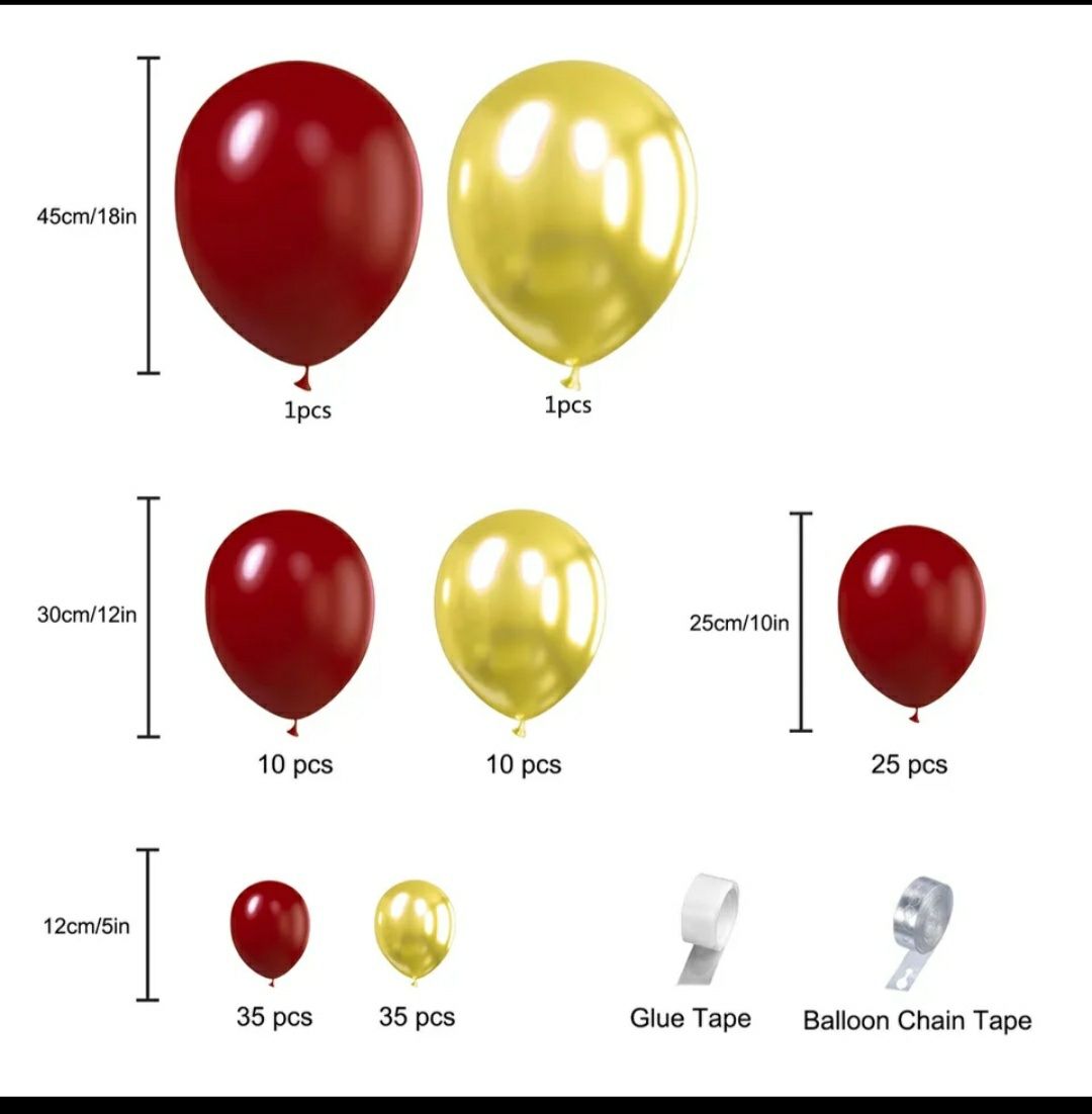 Фотозона.Шары красные и золотые набор 119шт.