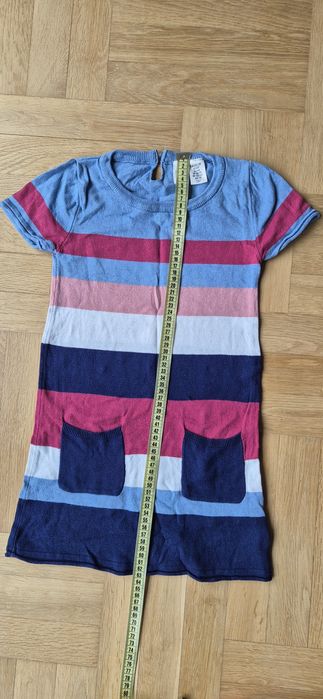 Tunika z dzianiny h&m LOGG w kolorowe paski 122/128 6-8lat