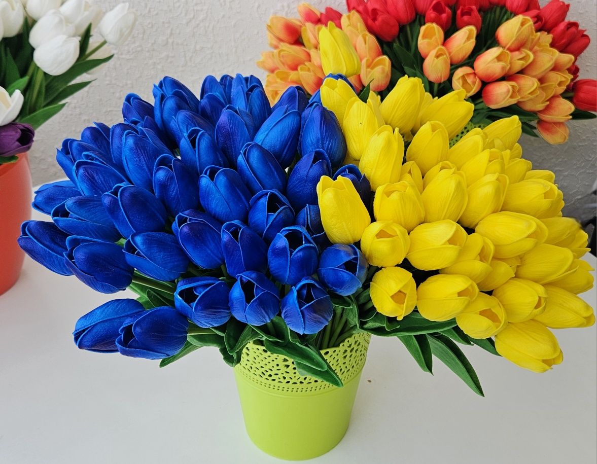 Квіти штучні тюльпани латексні 35 см. різні кольори