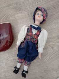 Ceramiczna lalka stara prl chłopiec ubranko