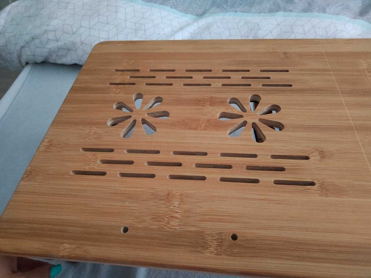 NOWY Stolik Pod Laptopa Składany Regulowany Bamboo Do Łóżka