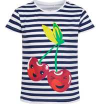 T-shirt Koszulka dziewczęca  Bawełna 146 w paski Wisienki Endo