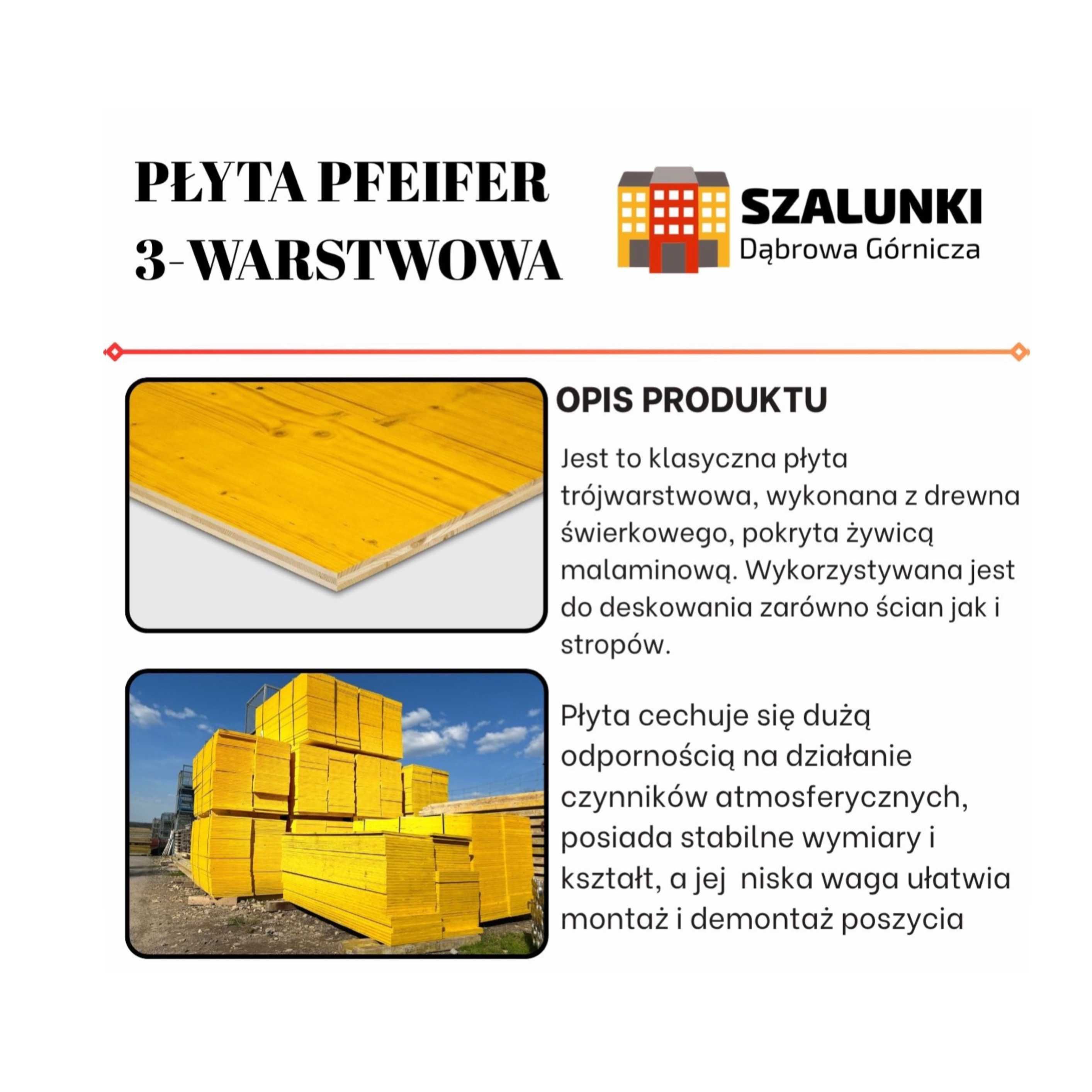 Płyty trojwarstwowe blaty szalunki stropowe deski korony trójnogi