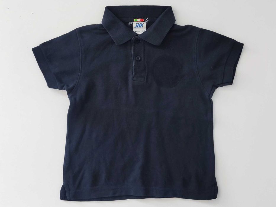 110 116 POLO T-shirt granatowy Bluzka Kołnierzyk - MUNDUREK do szkoły