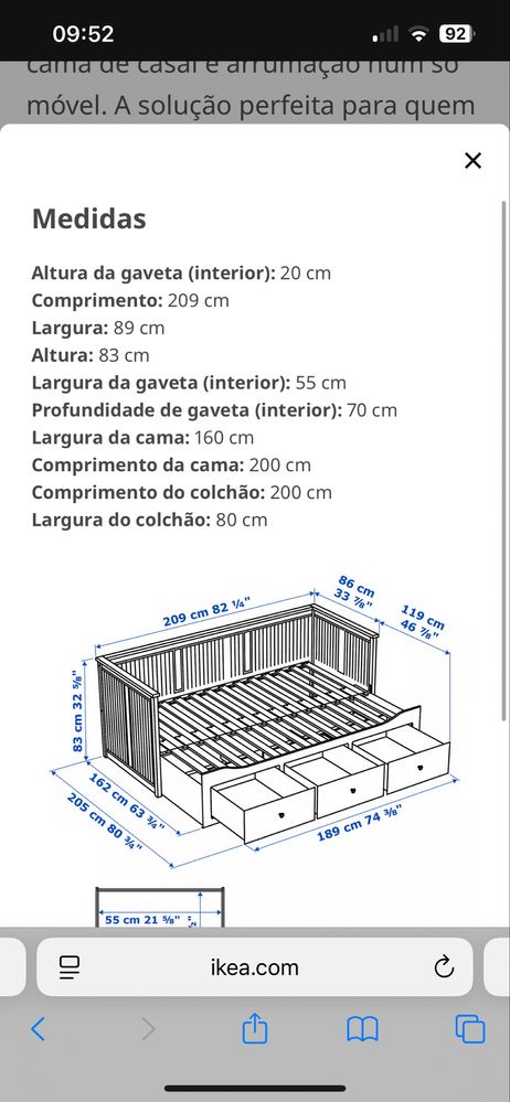 Ikea HEMNES cama sofá