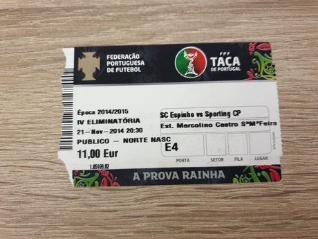 Bilhete Espinho - Sporting Taça de Portugal