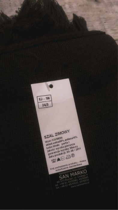 Szal zimowy wojskowy.