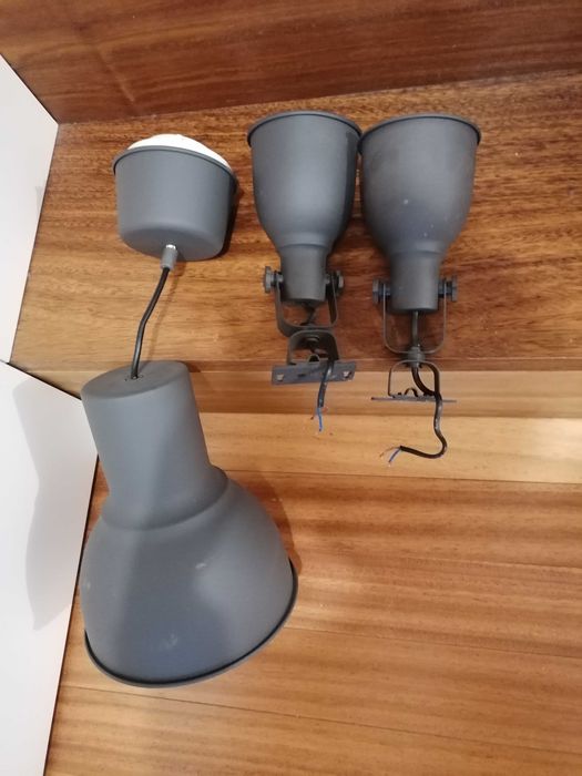 Candeeiros Hektar preto metal Ikea como novos