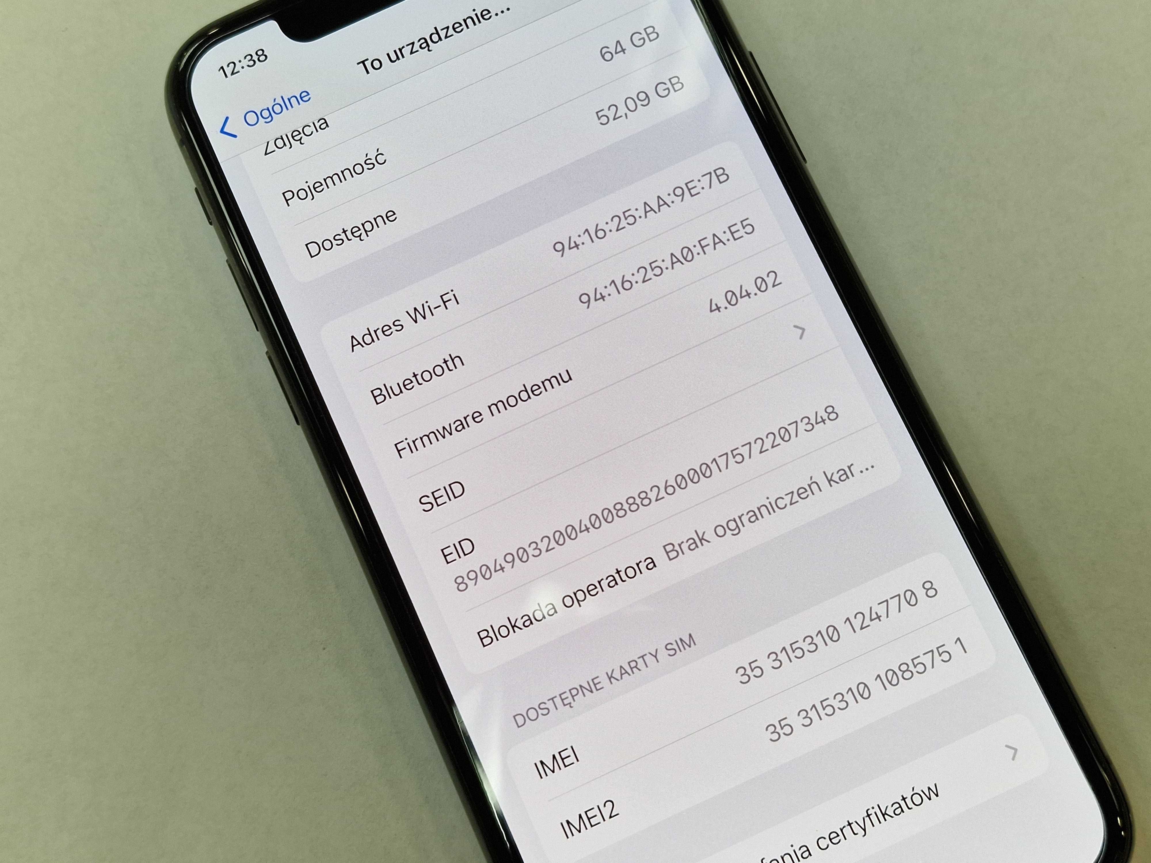 Iphone XS 64GB/ Space Gray/ Bateria 100%/ BDB/ Gwarancja