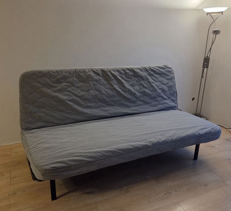 IKEA NYHAMN sofa, kanapa rozkładana z materacem piankowym, szara - STA