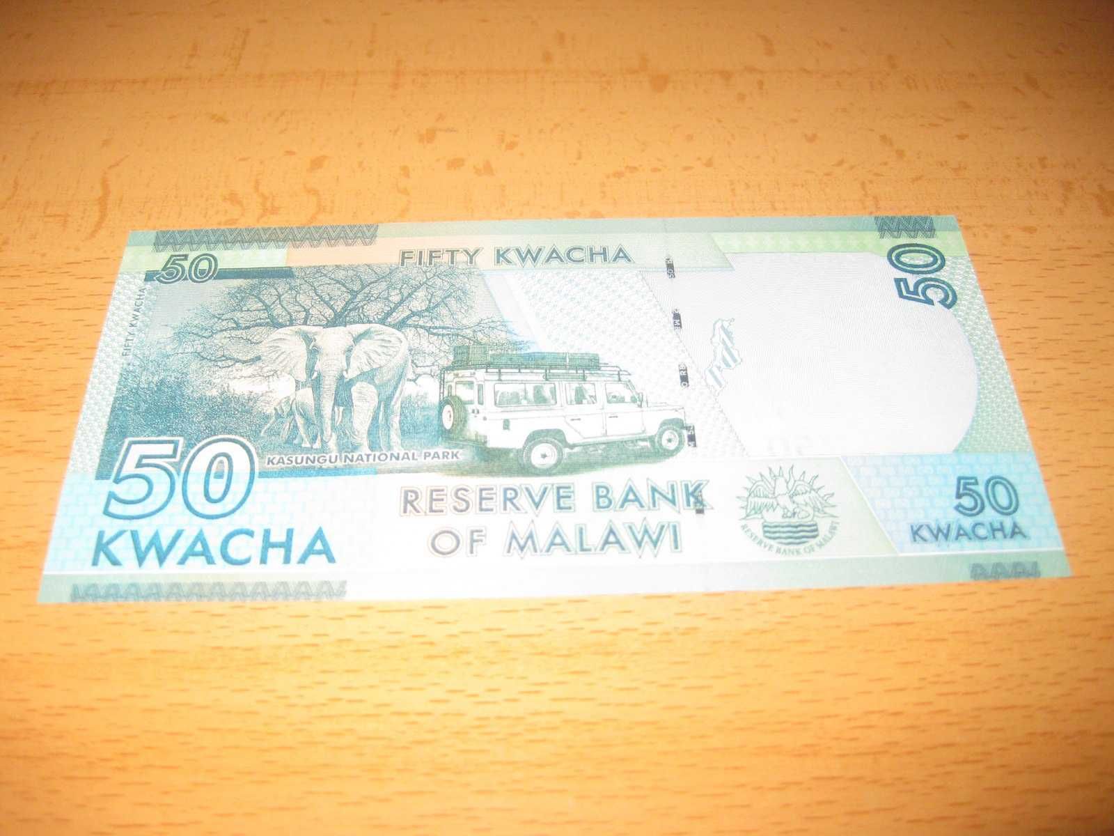 Nota do Malawi "50 Kwacha" UNC