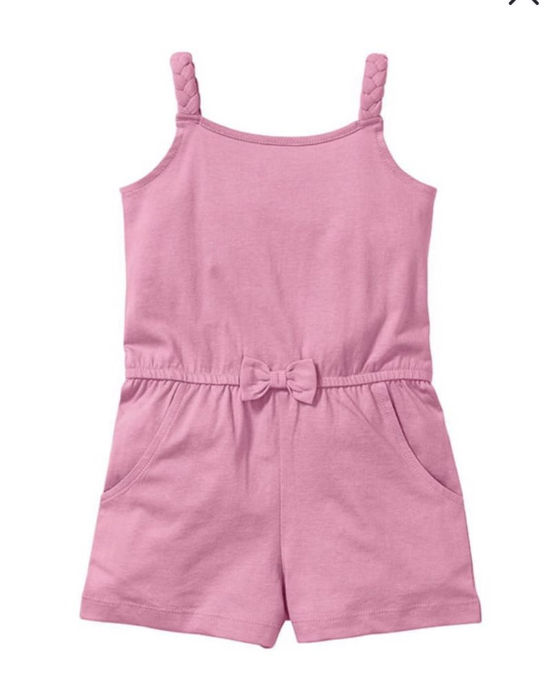Комбинезон шорты для девочки двойни розовый lupilu