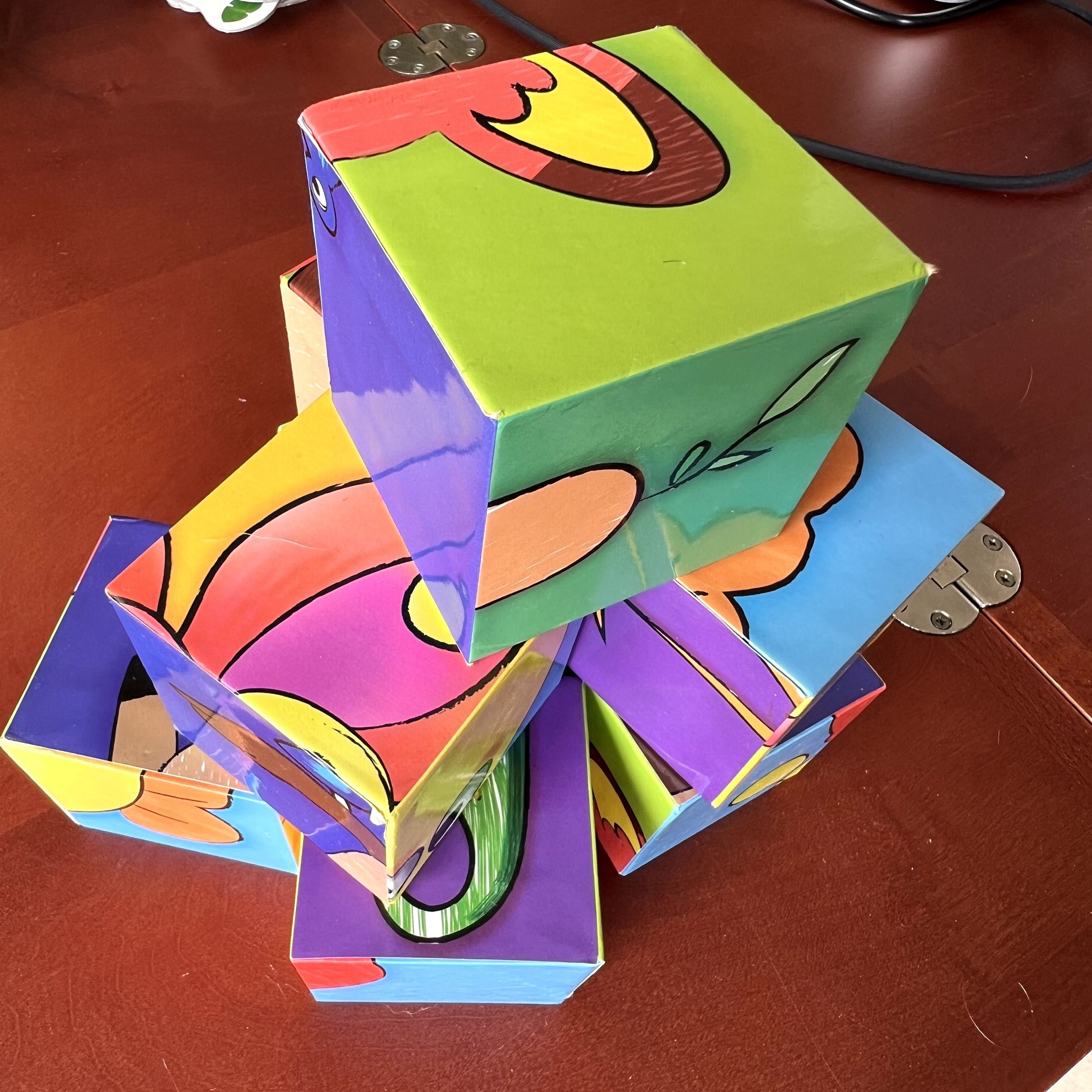 Puzzle Cube Animais - 9 Cubos, 6 Imagens - Brinquedos Crianças
