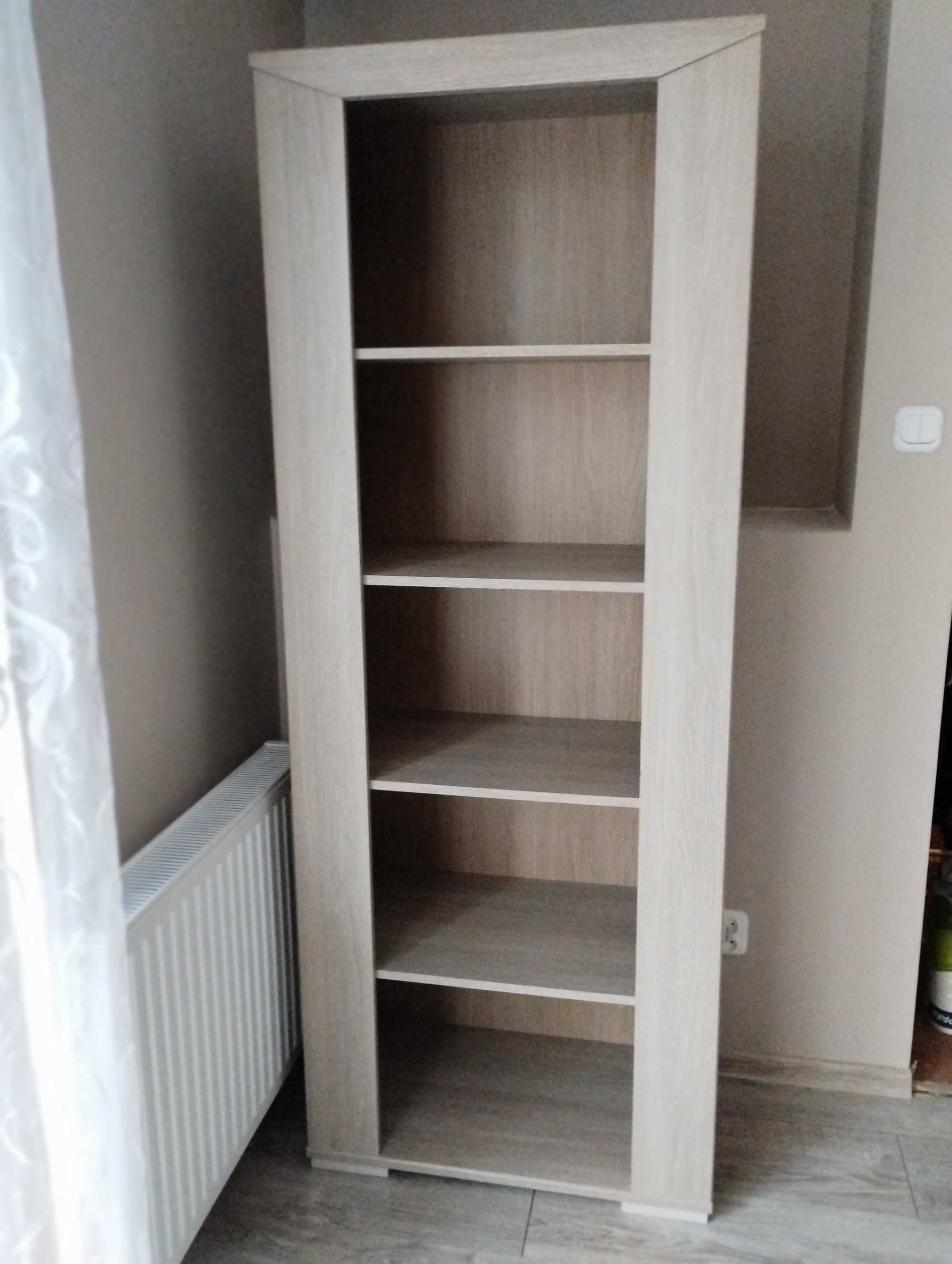 regał na książki z półkami  z 5 wnękami dąb latte biblioteczka