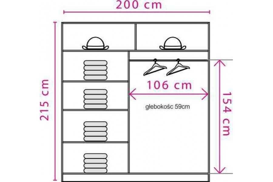 Szafa 200 cm Dąb Lancelote