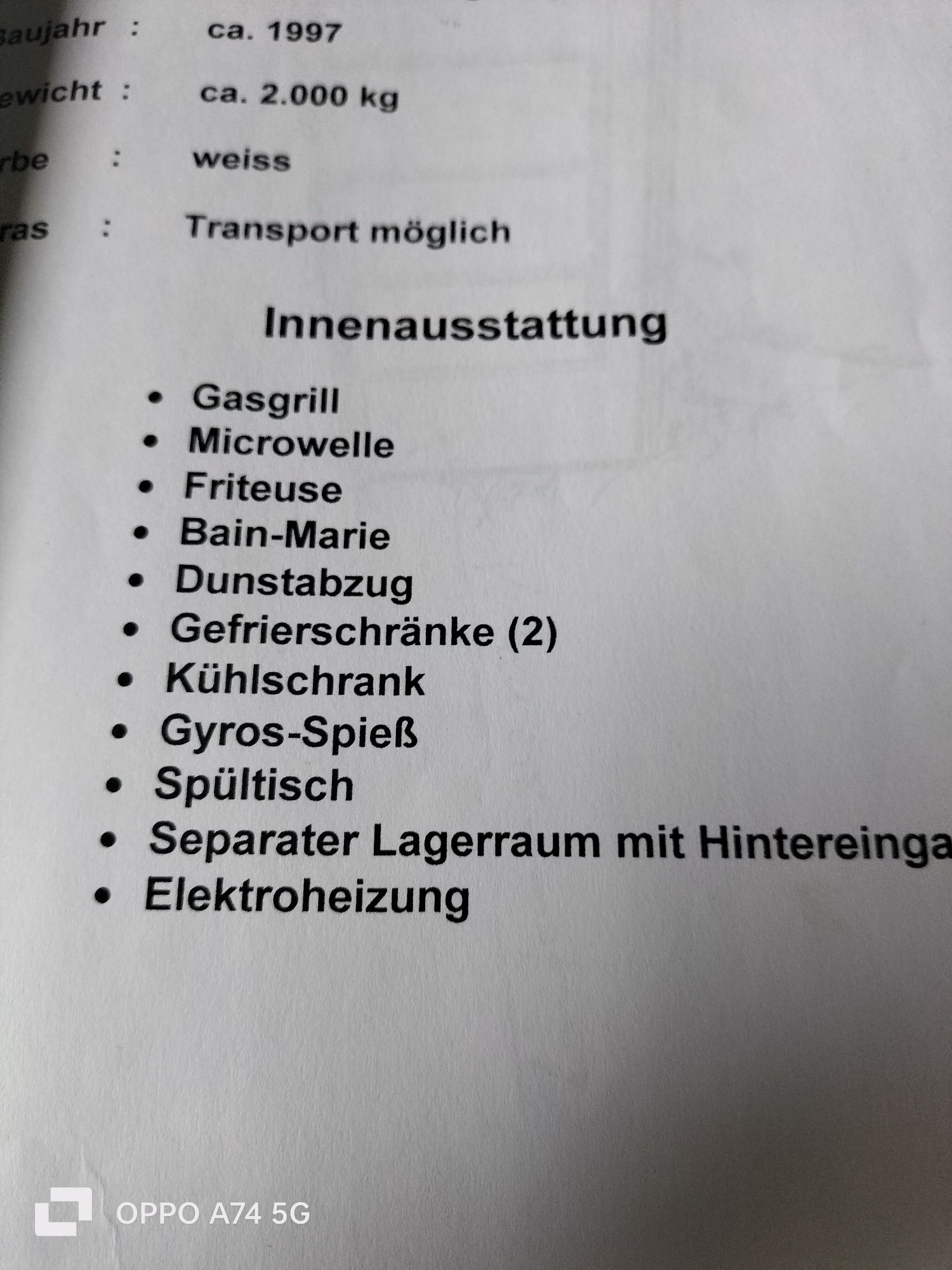 Kontener gastronomiczny wyposażony