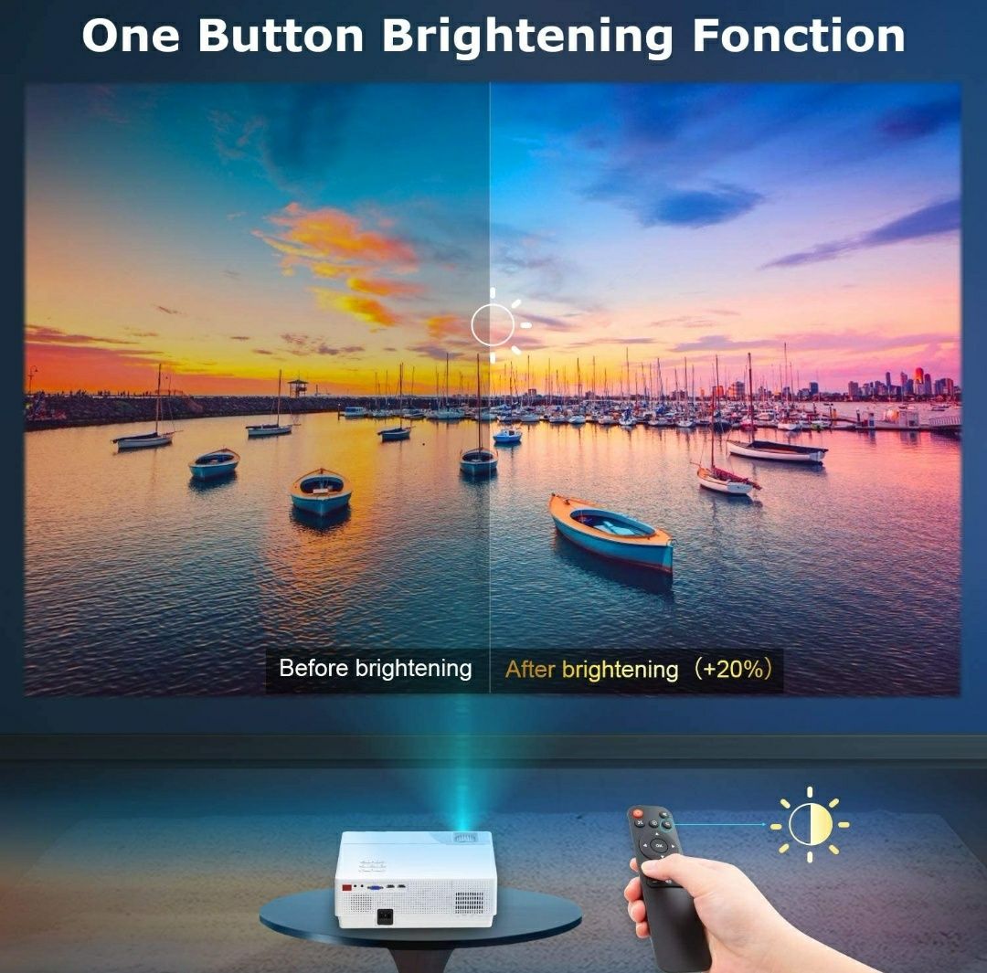 Projetor led 9000 lumens + 1080P NATIVA REAL + Keystone digital 4D /4k