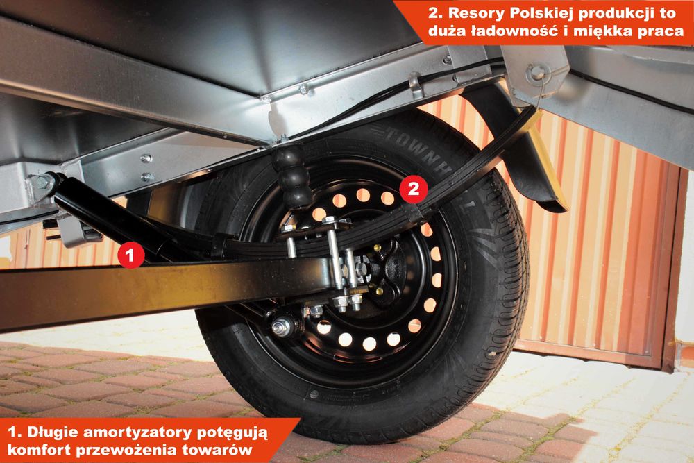 SPAWANA przyczepka 236x129x45 Neptun 236 PRR na resorach MOCNA!