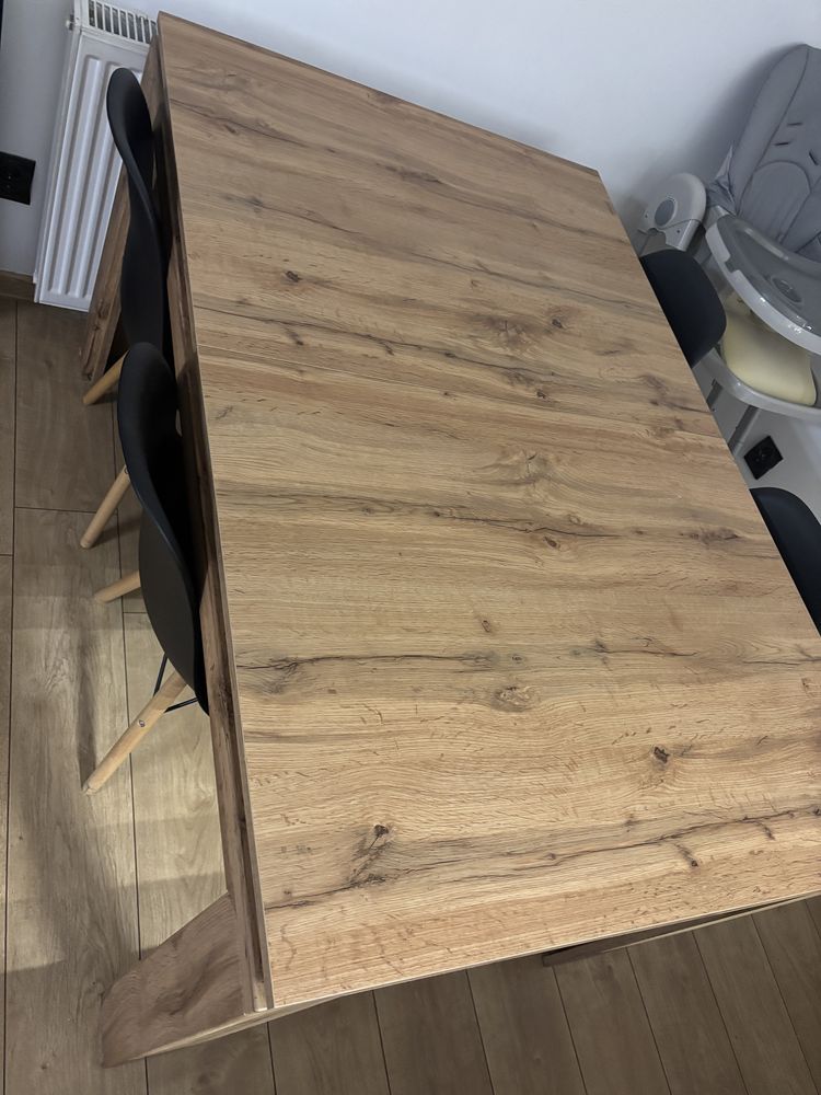 Stol rozkladany craft zloty 4 krzesla . Stol do jadalni 140x90