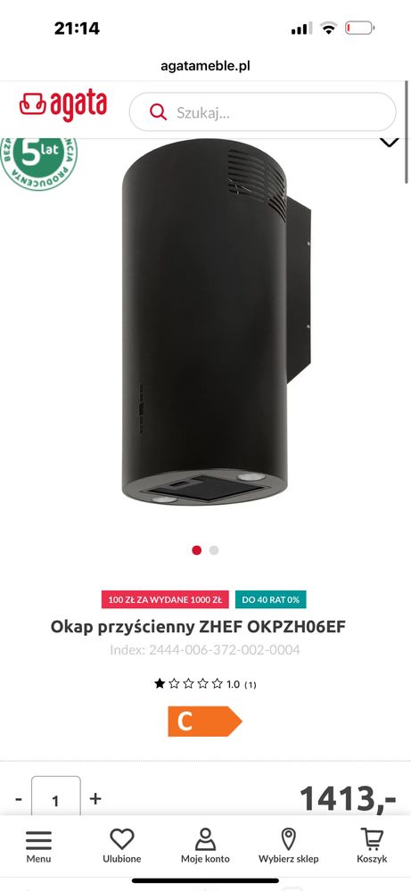Okap przyscienny ZHEF