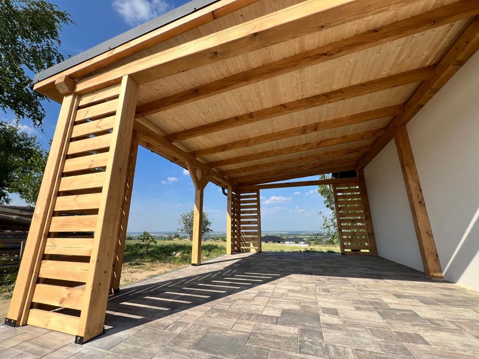 Wiata zadaszenie altana poliwęglan ruchome deseczki uslugi stolarskie