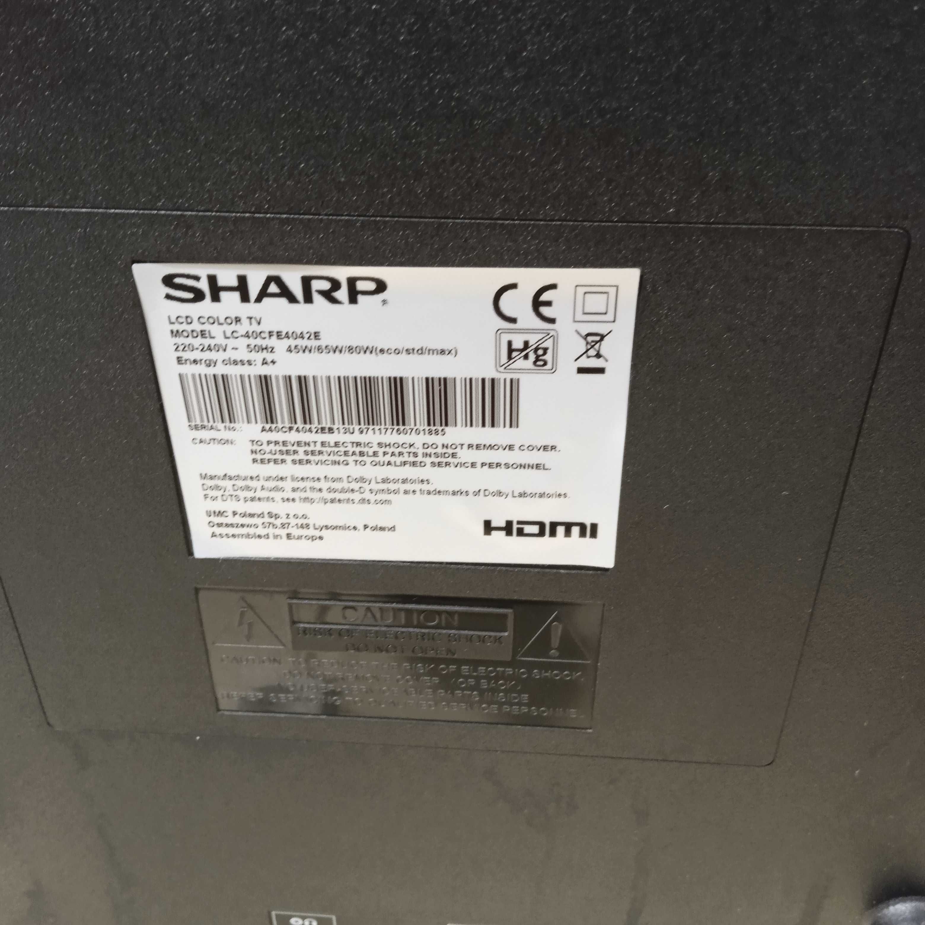 telewizor sharp LC-40CFE4040E uszkodzony na częsci
