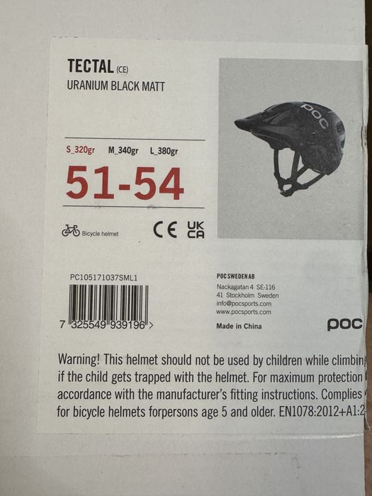 Kask rowerowy POC Tectal uranium black  rozmiar 51-54