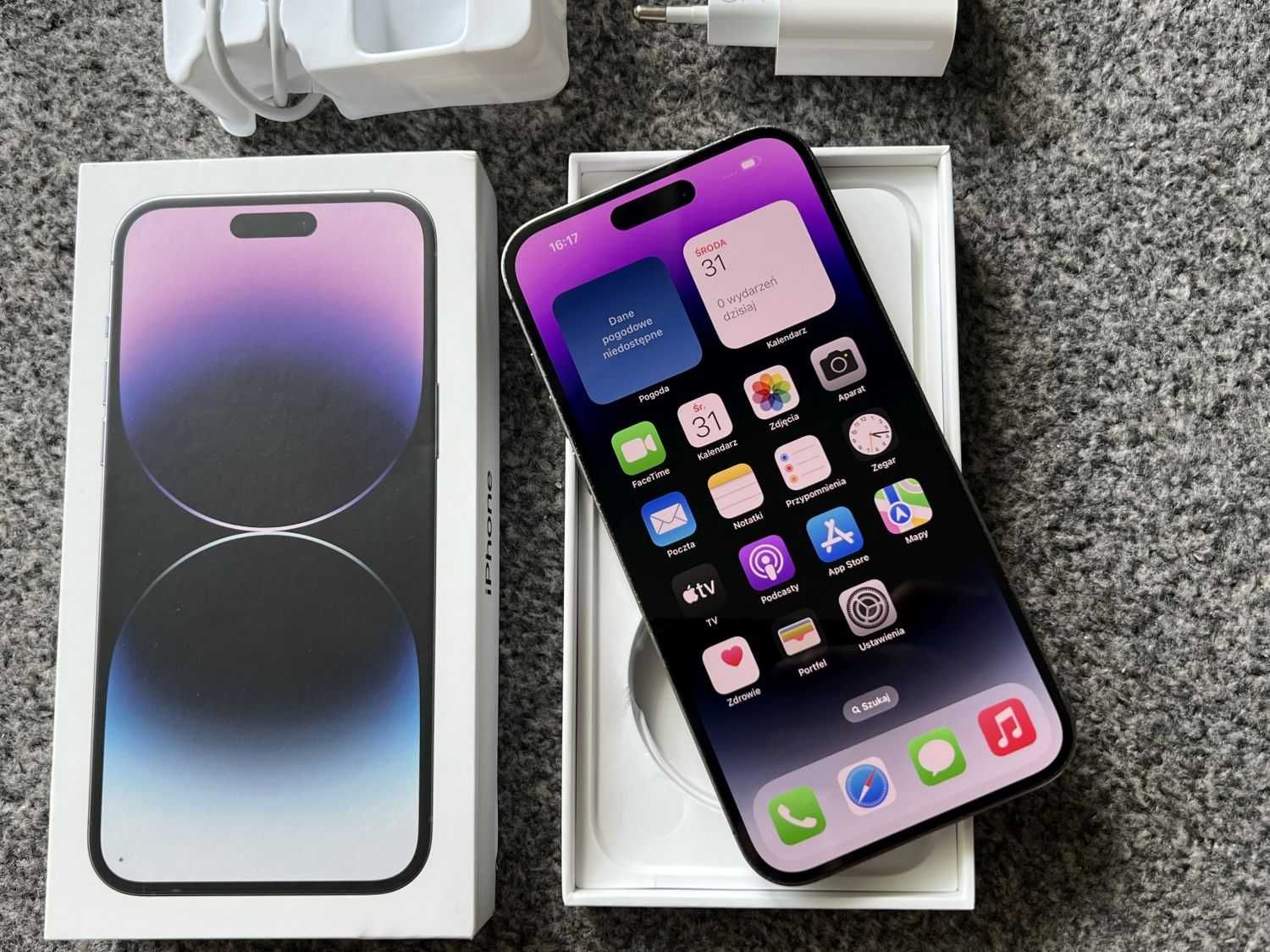 iPhone 14 Pro Max 128GB PURPLE FIOLETOWY Violet Bateria 97% + SZKŁO