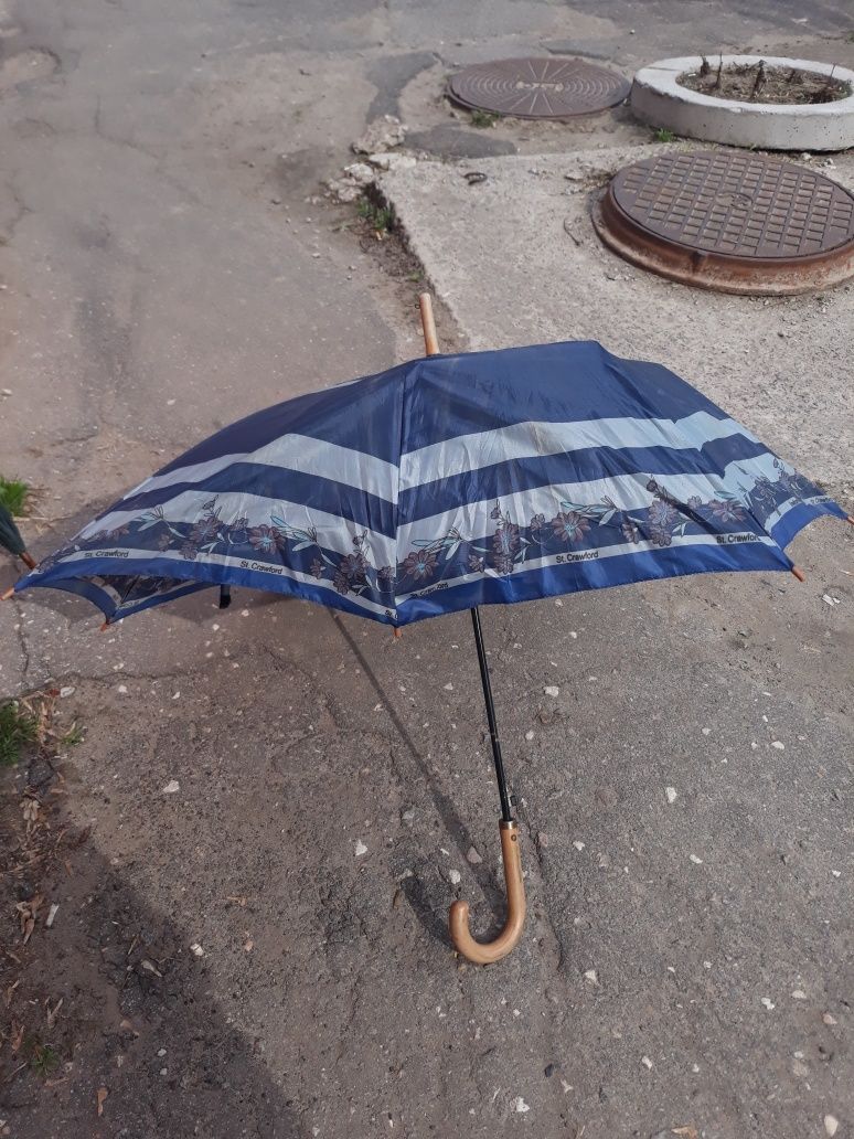 Зонт трость большой синий на дождь голубой парасолька женский