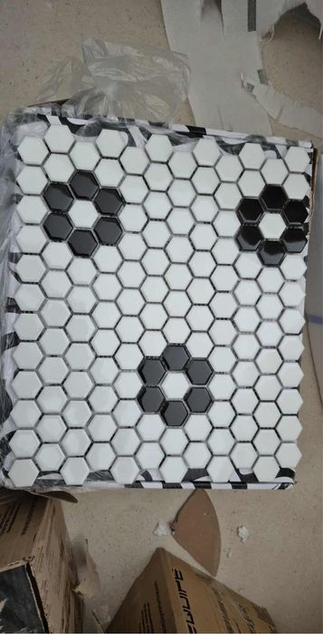Mozaika Dunin Mini Hexagon B&W Flower