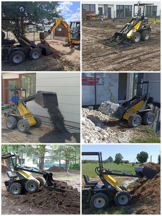 Mini ładowarka - prace ziemne, budowa drogi, utwardzenia