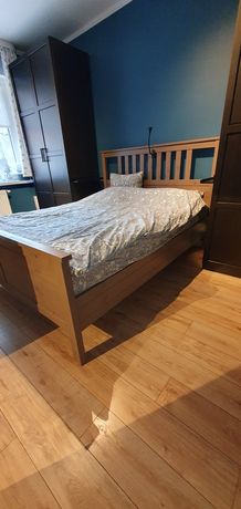 HEMNES Rama łóżka, 160x200 cm i LEIRSUND Dno łóżka, 80x200 cm x 2 szt