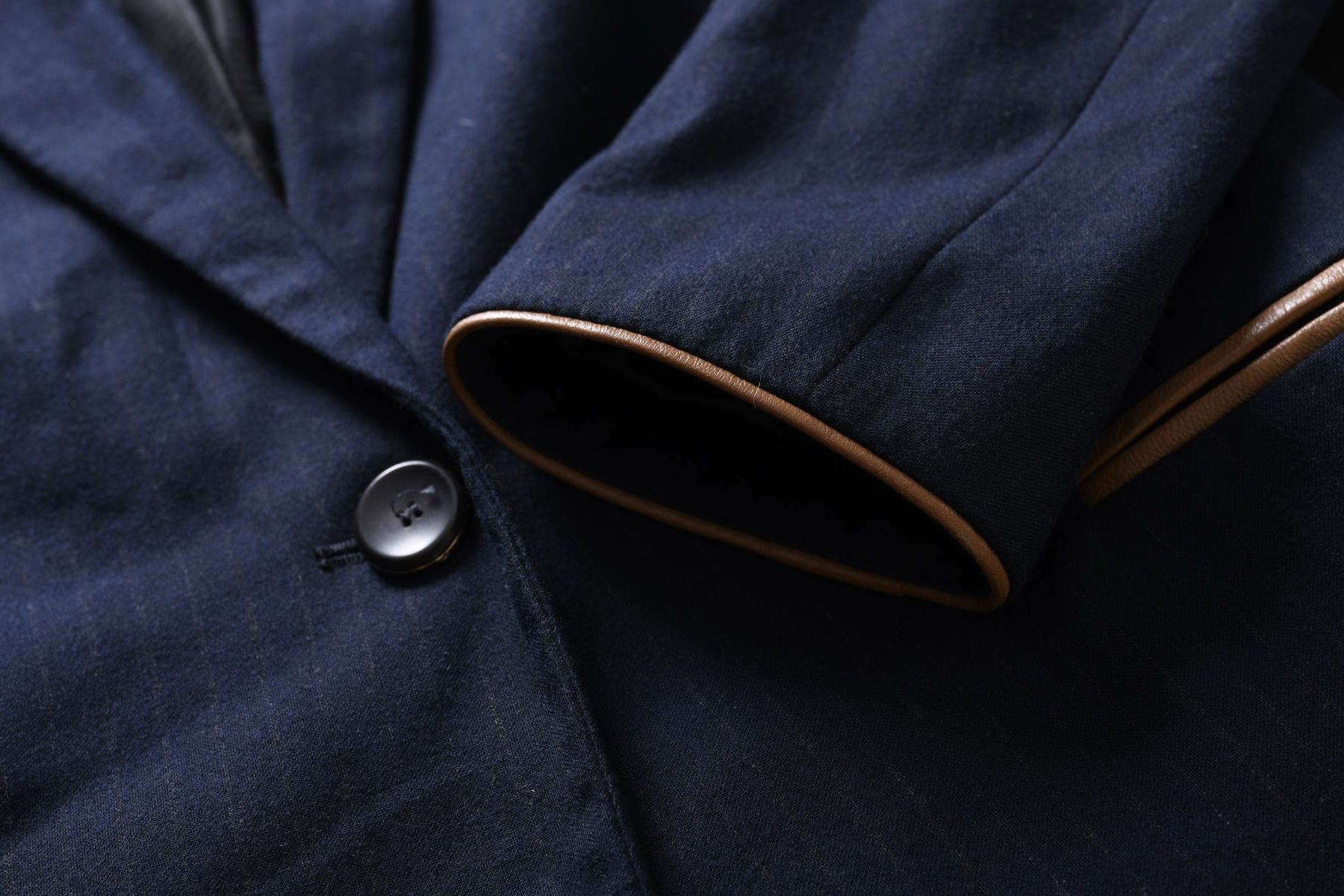 ESPRIT flanelowa granatowa marynarka damska prążek żakiet blezer 32 34