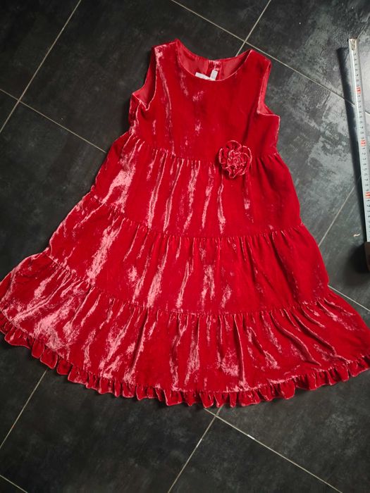 Sukienka świąteczna święta czerwona 116 h&m