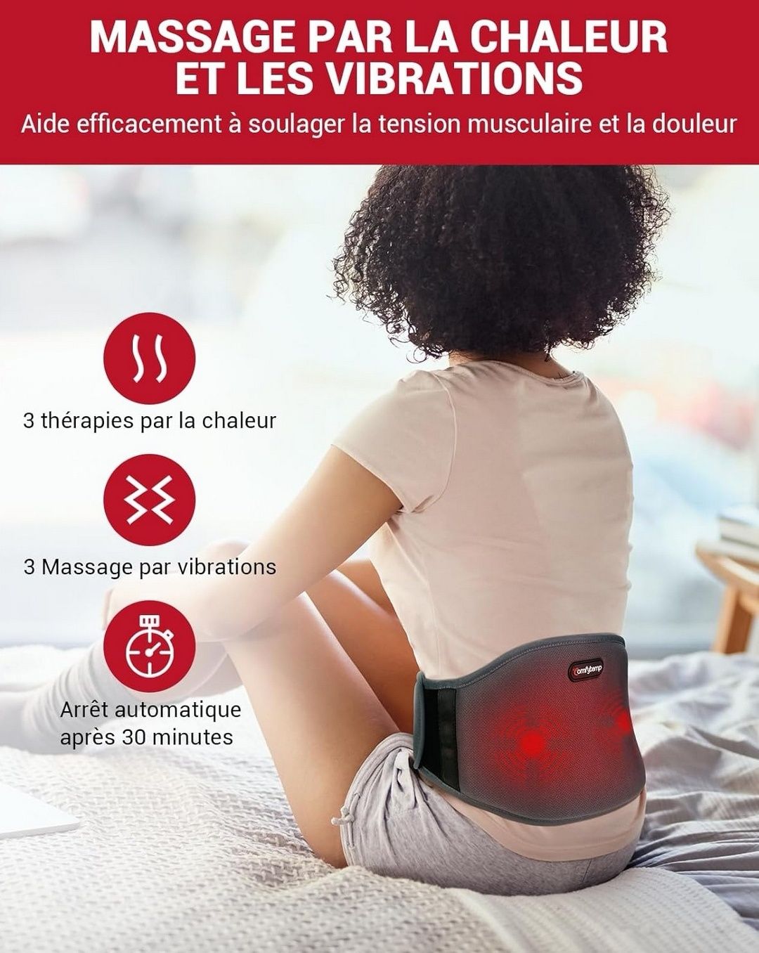 Pas grzewczy Comfytemp z masażem i powerbankiem 5000mAh