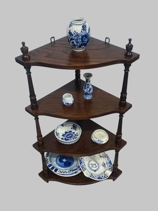 Дубова підвісна етажерка, підвісна кутова поличка