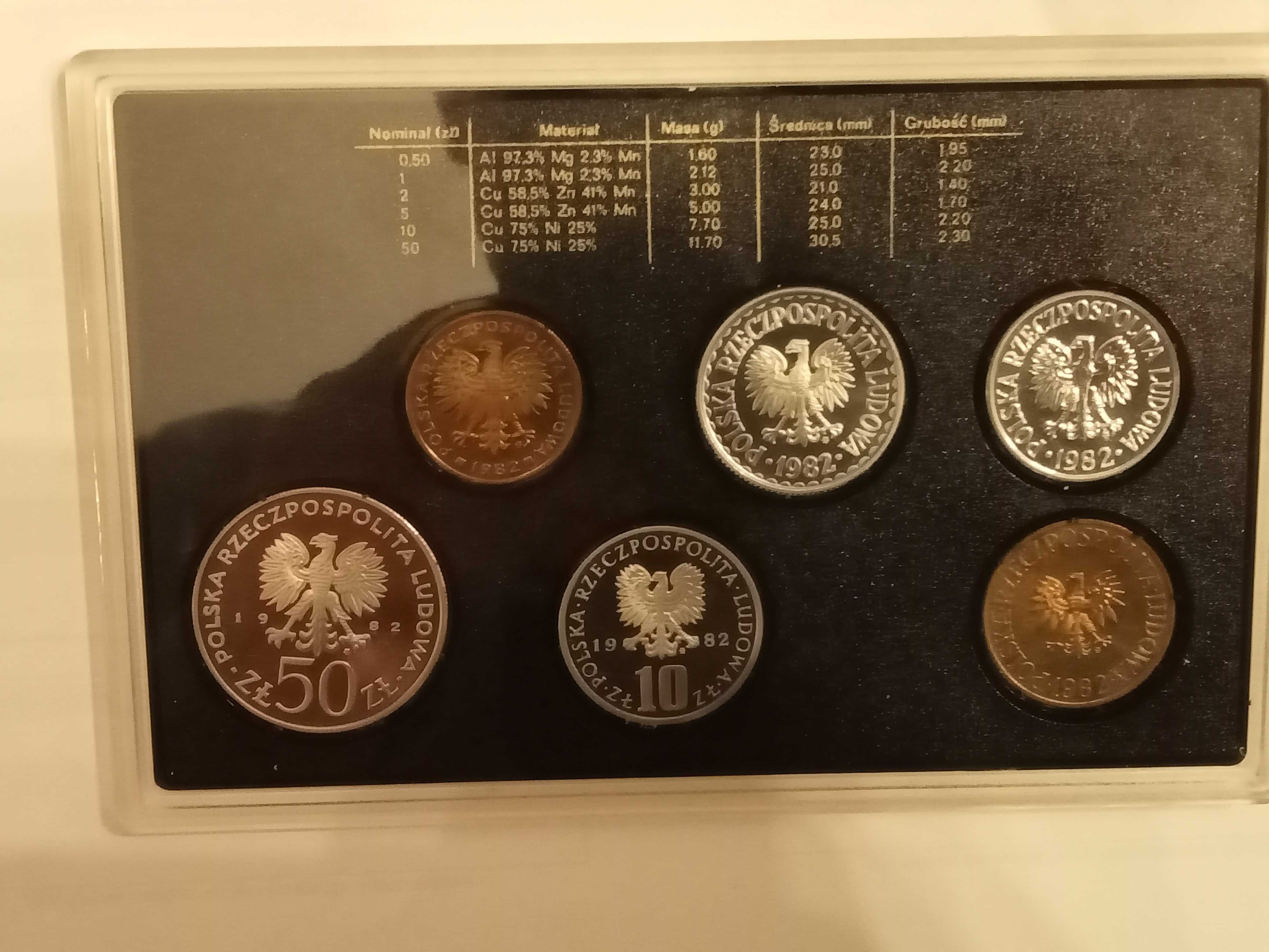 Polskie Monety Obiegowe 1982r.zestaw rocznikowy