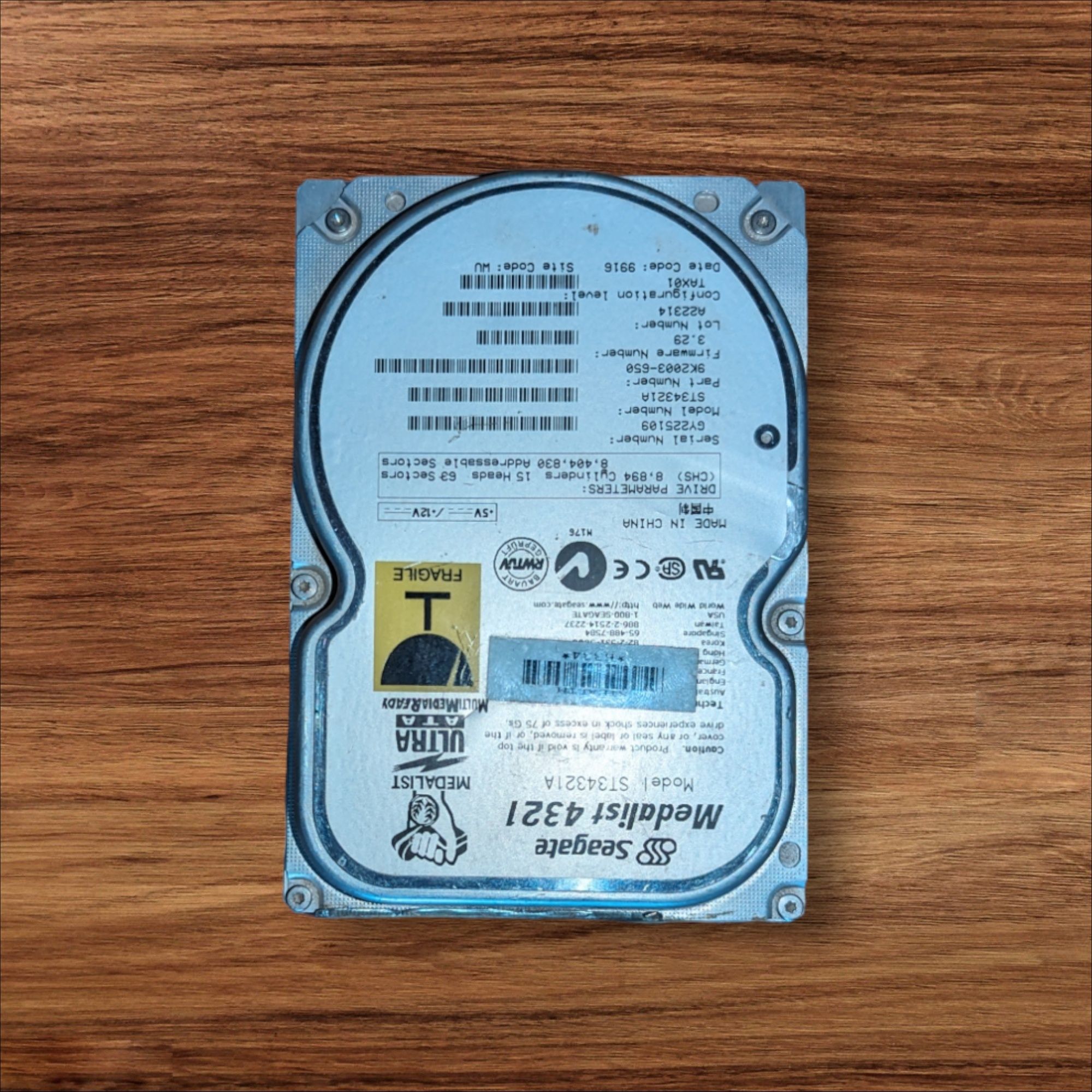 seagate medalist 4321 model st34321a