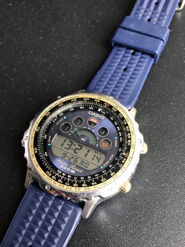 Zegarek Casio DW 7000 Surfing Timer + dodatkowe szkło