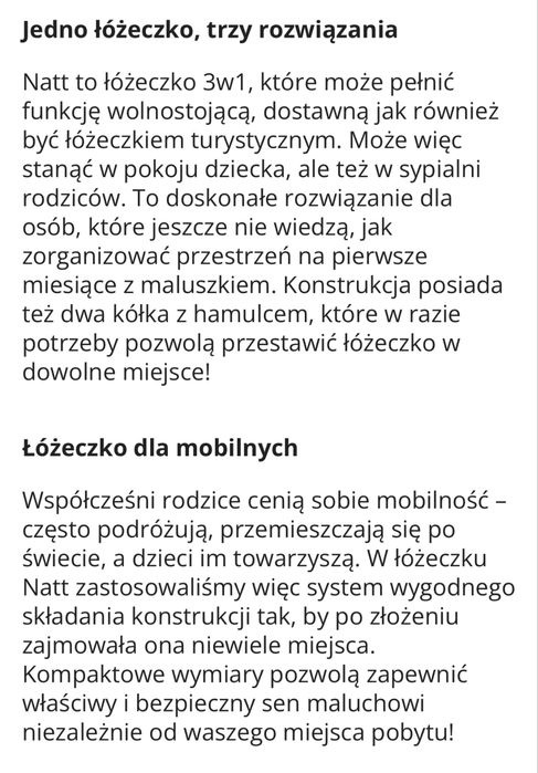 Dostawka dla niemowlaka