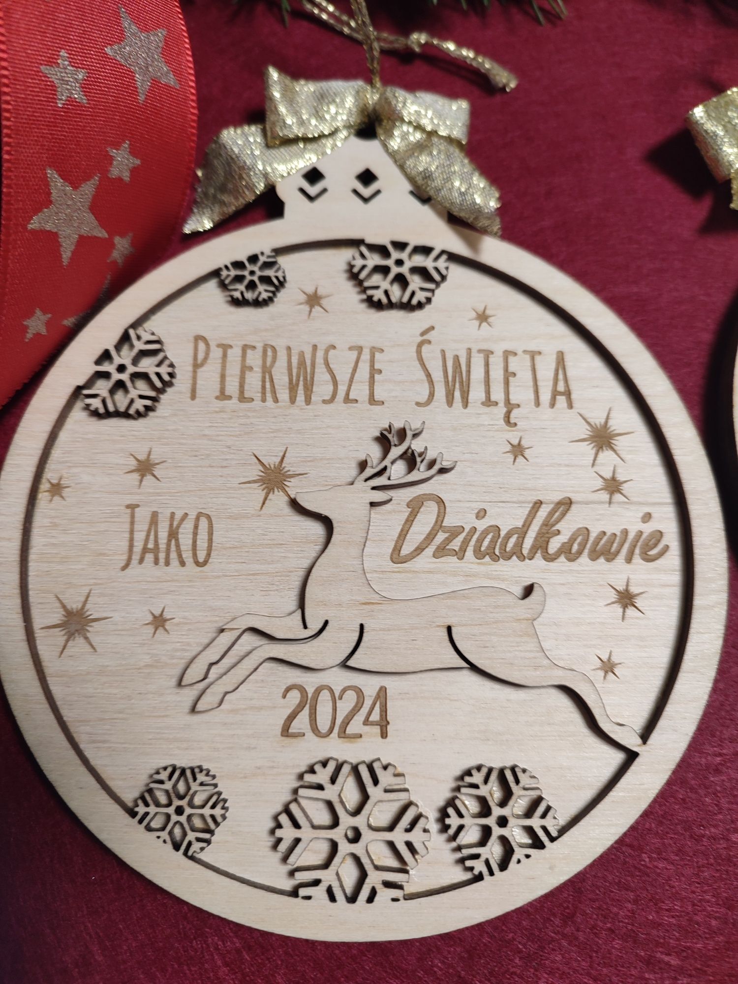 Moje Pierwsze Święta, bombka drewniana duża