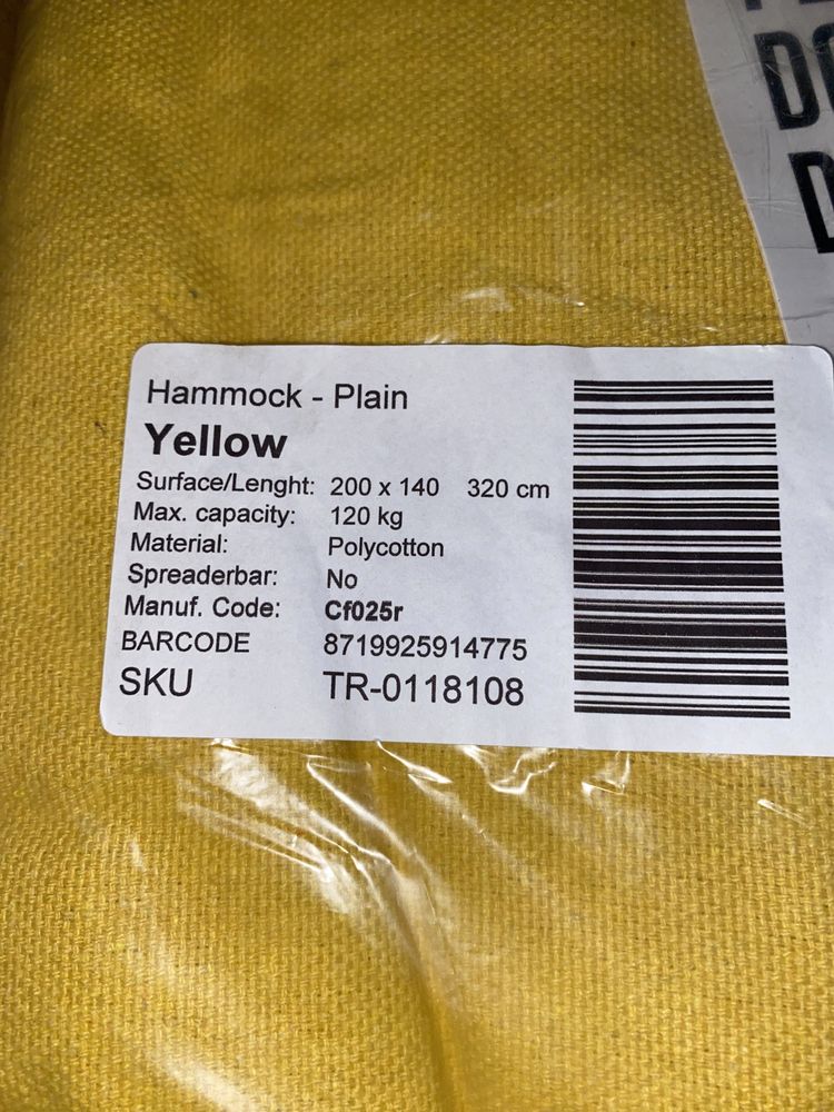 Hamak Tropilex ze stelażem pojedynczy Plain Yellow