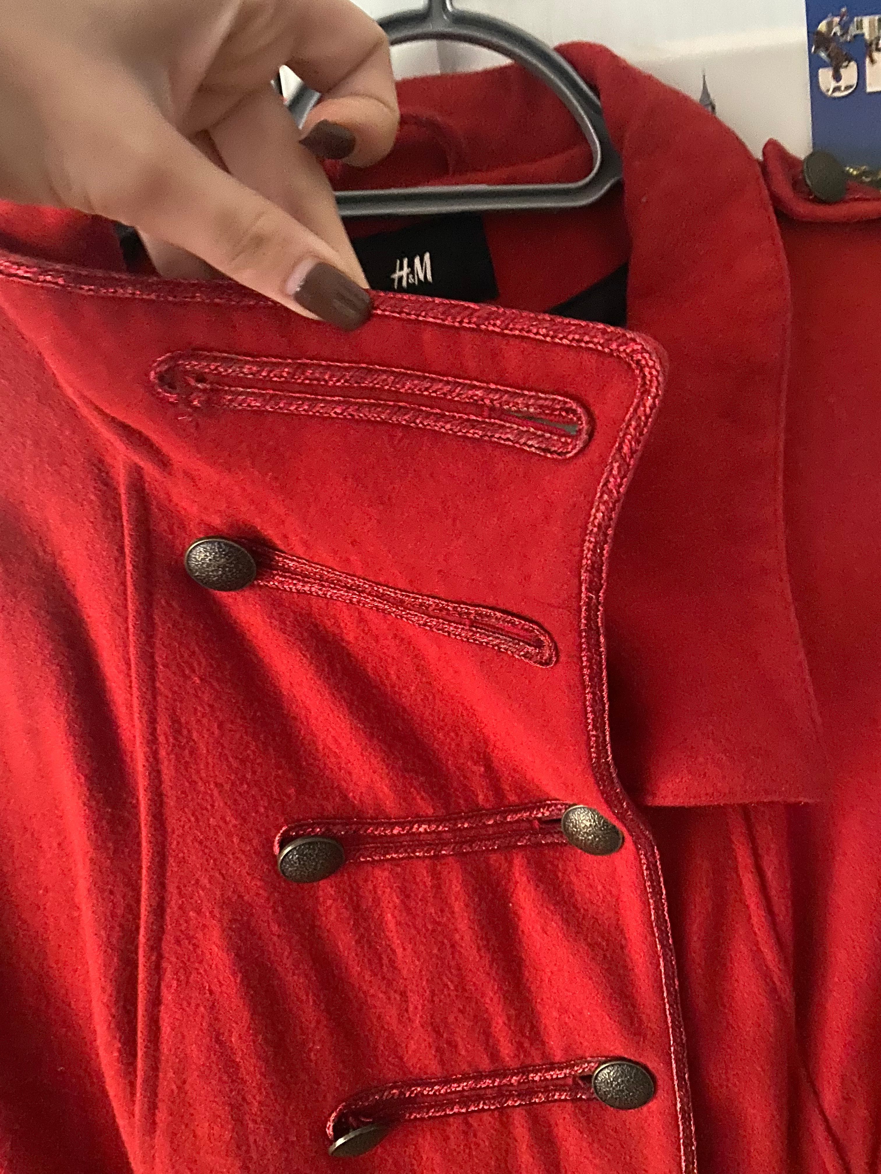 Czerwony retro płaszcz - H&M - rozmiar 42