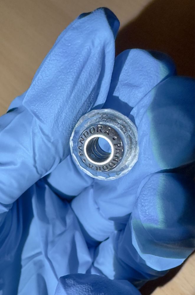 Charms z fasetowanym szkłem Murano Pandora ORYGINAL srebro 925