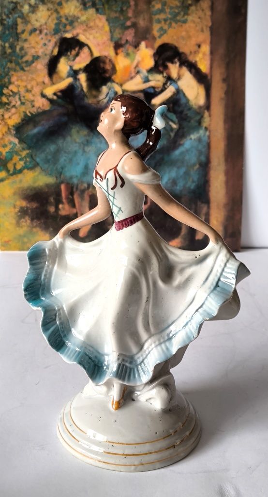 Figurka Steatyt Katowice baletnica piękna stara porcelana