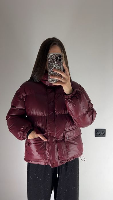 +НОВА МОДЕЛЬ Куртка лак весна жіноча пуфер пуффер подовжена овер