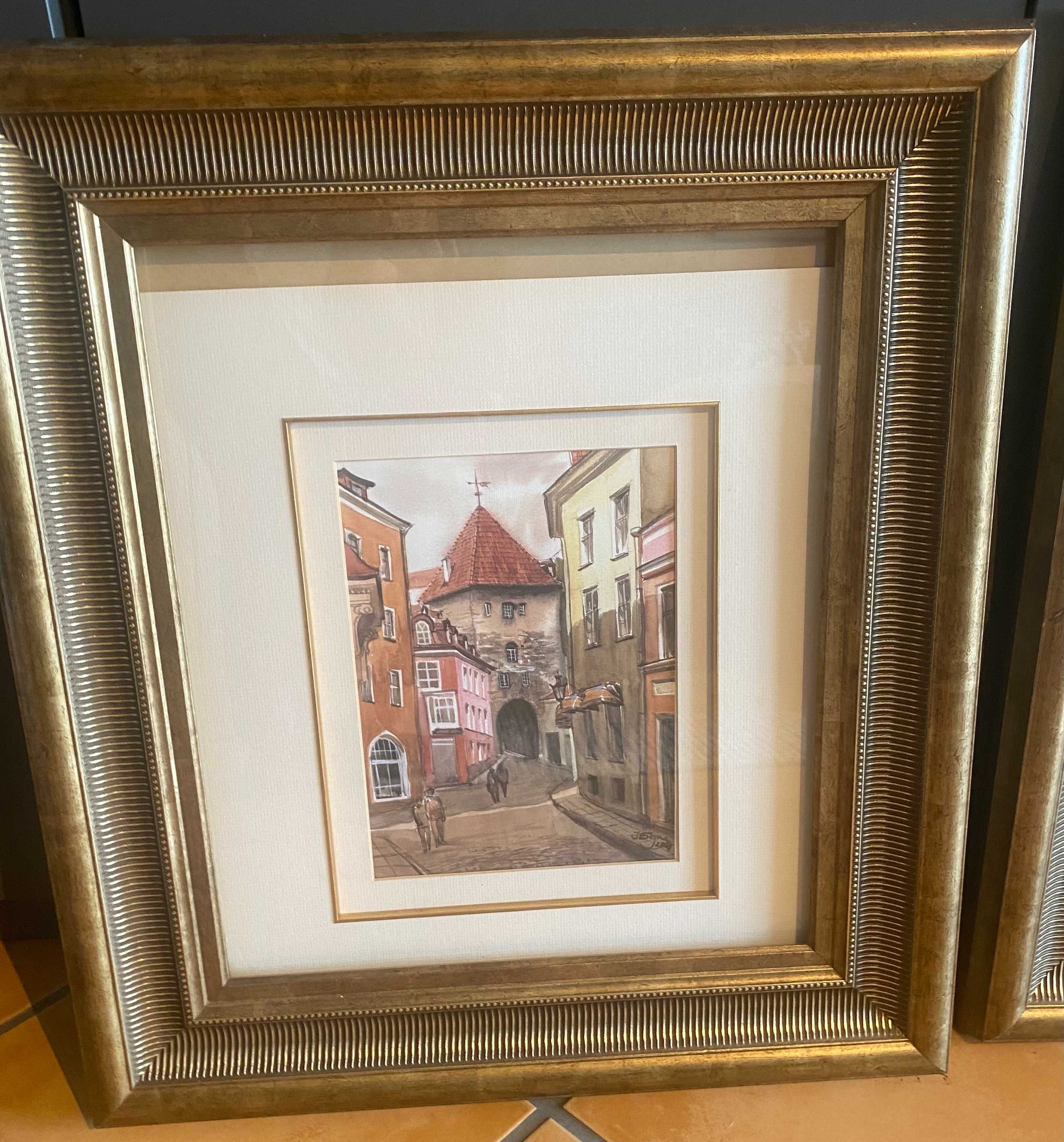 Two paintings of Estonian street life (Price reduced to sell!)