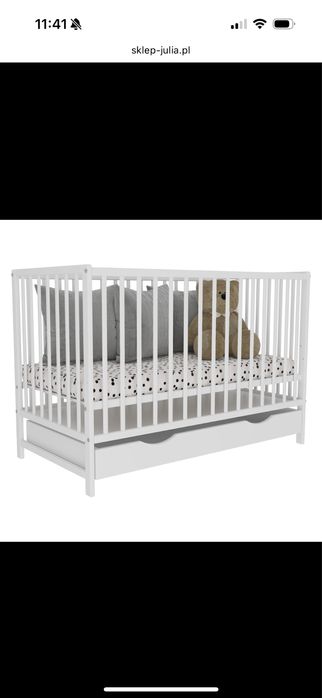 Łóżeczko drewniane/tapczanik 120x60 z materacem w idealnym stanie