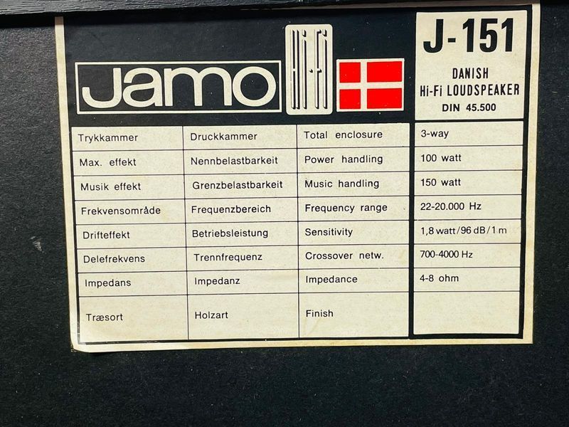 Duże kolumny JAMO J-151 100/150W 4-8ohm Danish DOBÓR AUDIO głośniki