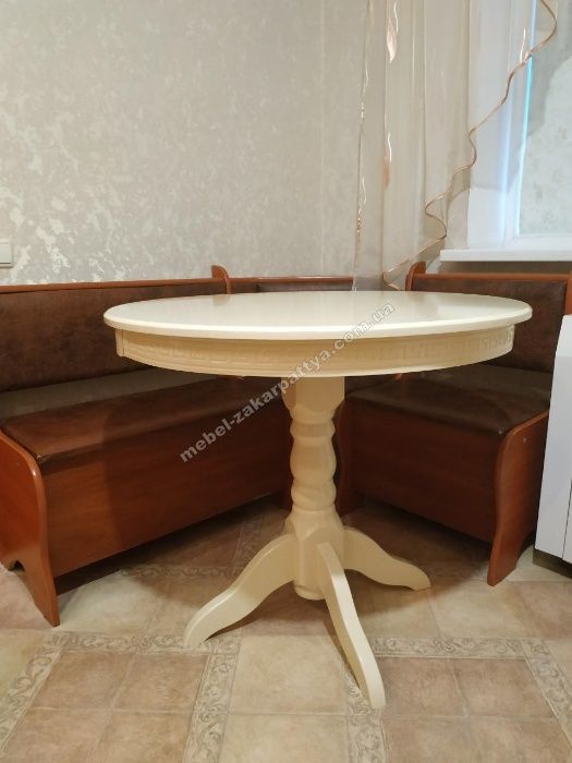 Стол кухонный деревянный овальный. Розкладний стіл на кухню обідній.